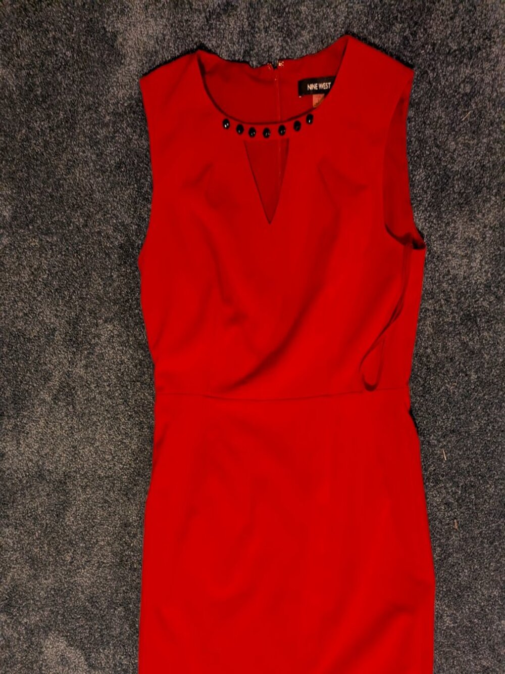 Nine West Red Sleeveless Sheath Dress